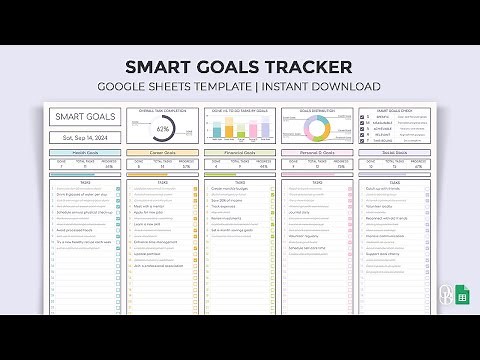 Smart Goals Tracker - Achieve Your Goals with Ease - Task Tracker - Google Sheets Template