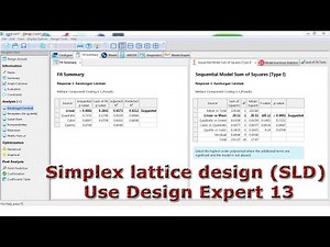 Simplex lattice design (SLD) Use Design Expert 13
