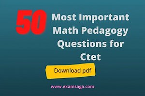 50 Important Math Pedagogy Questions for Ctet 2024 - Dwonload Pdf - EXAMSAGA