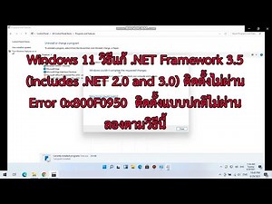 วิธีแก้ Windows 11 ติดตั้ง .NET Framework 3.5 (includes .NET 2.0 and 3.0) ไม่ผ่าน Error 0x800F0950