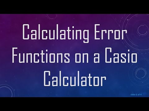 Calculating Error Functions on a Casio Calculator